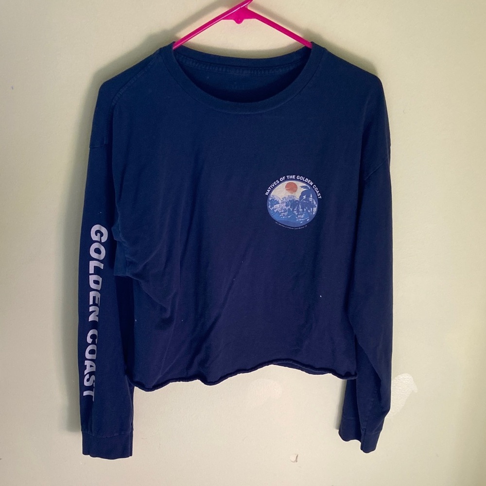 Brandy Melville Navy Long Sleeve Graphic Tee
